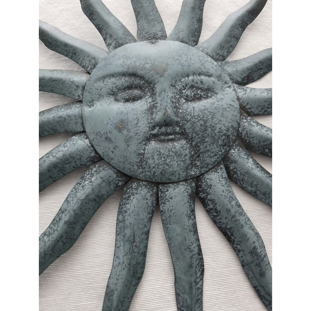 Rustic Metal Sun Wall Art Patina Celestial 90s Vintage - Picture 3 of 7